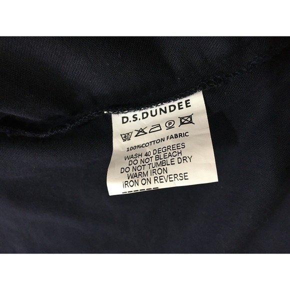 DS Dundee Mens Navy Blue Cotton Jacket Button Down Shirt Pocket 40 Contrast Cuff - Picture 9 of 15